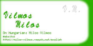 vilmos milos business card